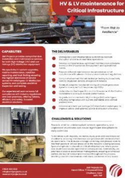 HV & LV maintenance for Critical Infrastructure